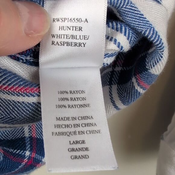 Rails Hunter Plaid Button Front Shirt Size L - Picture 8 of 11